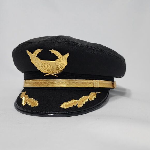 Vintage United Airlines Captain Pilot Hat Superior Uniform Co Chicago Size 7 1/4 - Picture 1 of 16